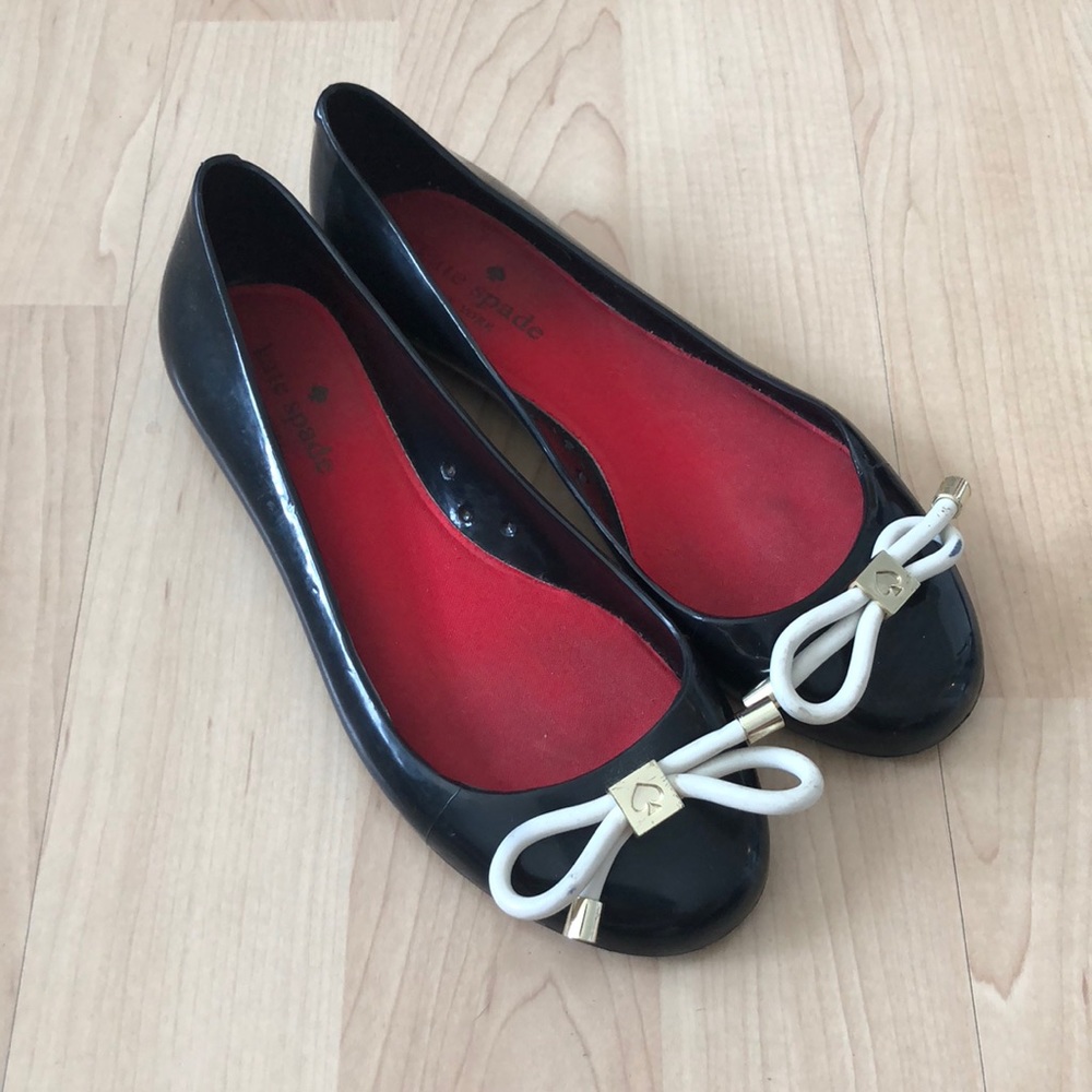 Kate Spade Black Rubber Flats